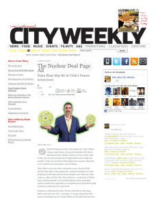 Salt Lake City News - Cover Story: The Nuclear Deal Page all