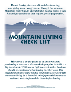 Mountain Living Checklist