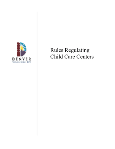 Rules Regulating Child Care Centers