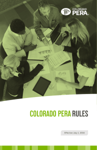 PERA Rules - Colorado PERA