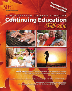 Continuing Education Class Schedule