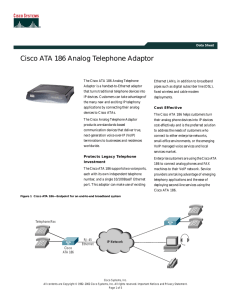 Cisco ATA 186 Analog Telephone Adaptor