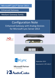 AudioCodes Enhanced Gateway with Analog Devices Configuration