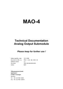 Technical Documentation Analog Output Submodule - TR