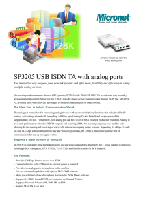 SP3205 USB ISDN TA with analog ports