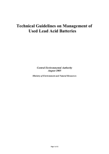 Technical Guidelines on Management of Used Lead Acid Batteries