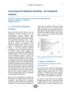 Low Frequency Magnetic Shielding – An Integrated Solution