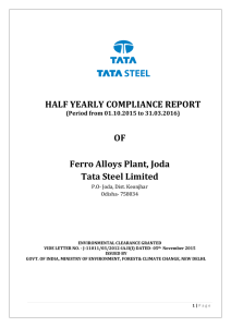 HALF YEARLY COMPLIANCE REPORT OF Ferro Alloys Plant, Joda