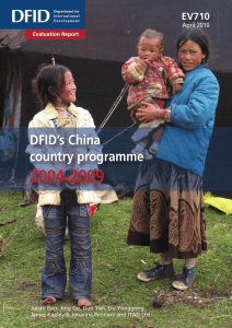 DFID`s China country programme 2004-2009