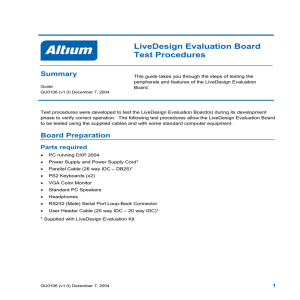 LiveDesign Evaluation Board Test Procedures Guide