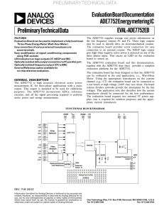 Evaluation Board Documentation ADE7752 Energy metering IC