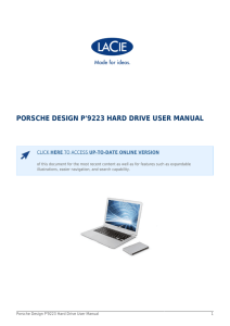 Porsche Design P`9223 Hard Drive User Manual