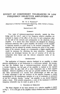 EFFECT OF COMPONENT TOLERANCES IN LOW FREQUENCY