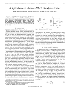 A -enhanced Active-RLC Bandpass Filter