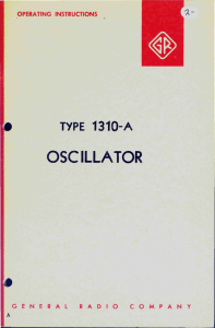 1310 A Oscillator, Manual