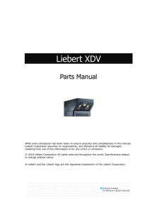 Liebert XDV Parts Manual