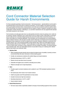 Remke Cord Connector Material Selection Guide for Harsh