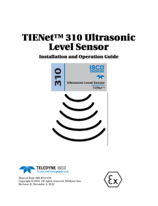 TIENET 310 Ultrasonic Level Sensor Installation Manual