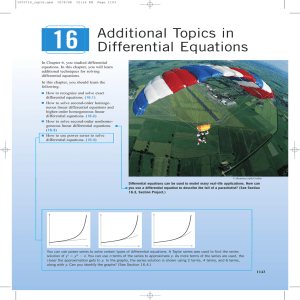 Additional Topics in Differential Equations