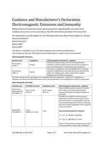 Guidance and Manufacturer`s Declaration Electromagnetic