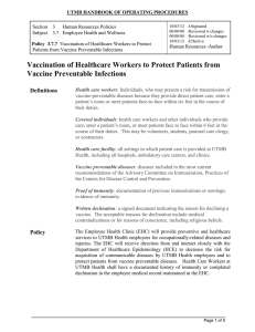 Vaccination of Healthcare Workers to Protect Patients
