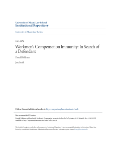 Workmen`s Compensation Immunity: In Search of a Defendant