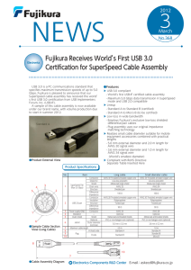 Fujikura Receives World`s First USB 3.0 Certification for