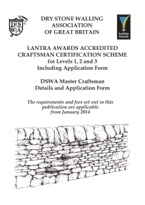 Craftsman Scheme Leaflet 2014 - Dry Stone Walling Association