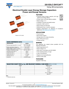 220 EDLC ENYCAP™ Electrical Double Layer Energy Storage