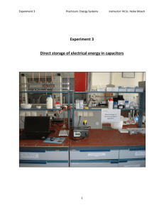 Experiment 3 Direct storage of electrical energy in capacitors