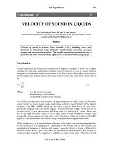 velocity of sound in liquids