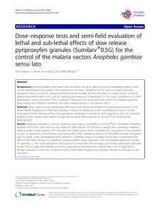 Dose-response tests and semi-field evaluation of