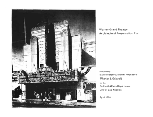 Warner Grand Theater Architectural Preservation Plan