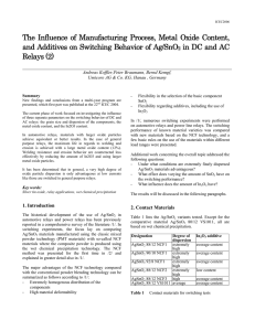 The Influence of Manufacturing Process, Metal Oxide Content, and