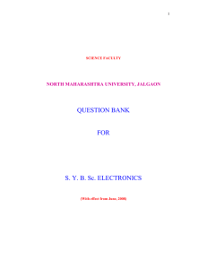 QUESTION BANK FOR SYB Sc. ELECTRONICS