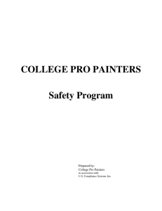 COLLEGE PRO PAINTERS Safety Program