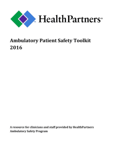 Ambulatory Patient Safety Toolkit