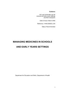 managing medicines in schools and early years settings