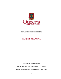 safety manual - Department of Chemistry