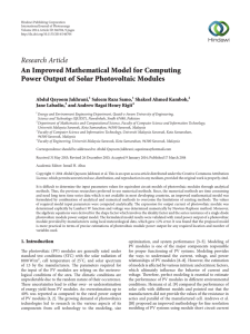 An Improved Mathematical Model for Computing Power Output of