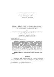 five parameter model of photovoltaic panel implemented in matlab