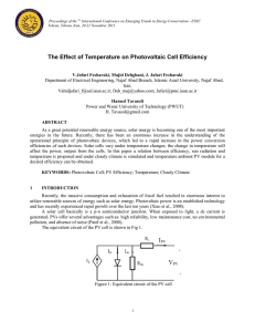 The Effect of Temperature on Photovoltaic Cell Efficiency