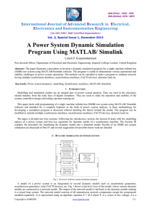 A Power System Dynamic Simulation Program Using