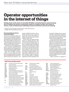 Operator opportunities in the internet of things