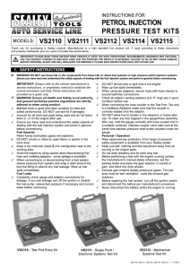 PETROL INJECTION PRESSURE TEST KITS