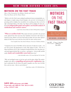new from oxford • save 20% mothers on the fast track
