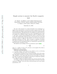 Simple system to measure the Earth`s magnetic field
