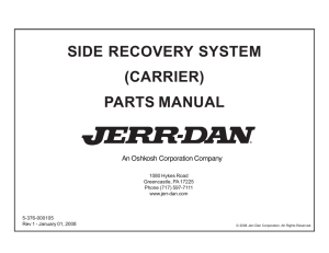 side recovery system (carrier) parts manual - Jerr-Dan
