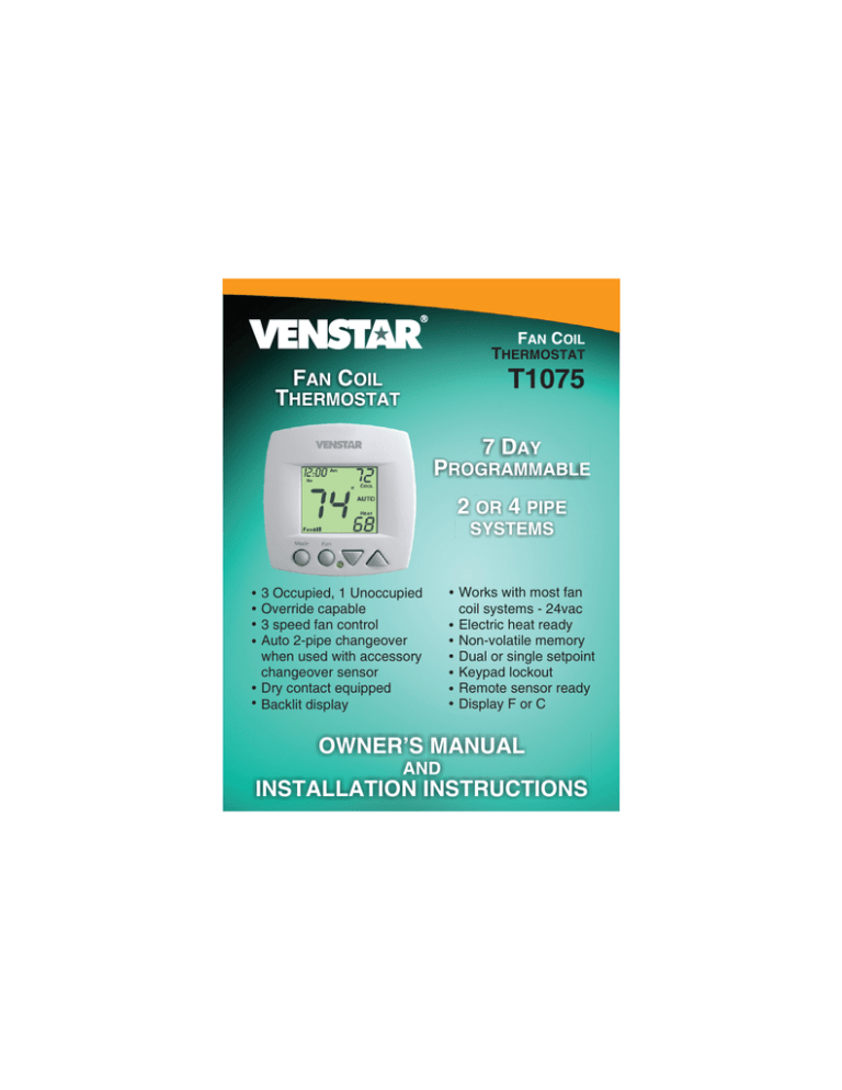 Manual Venstar T1075 Rev 1.cdr