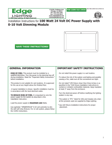 Installation Instructions for 100 Watt 24 Volt DC